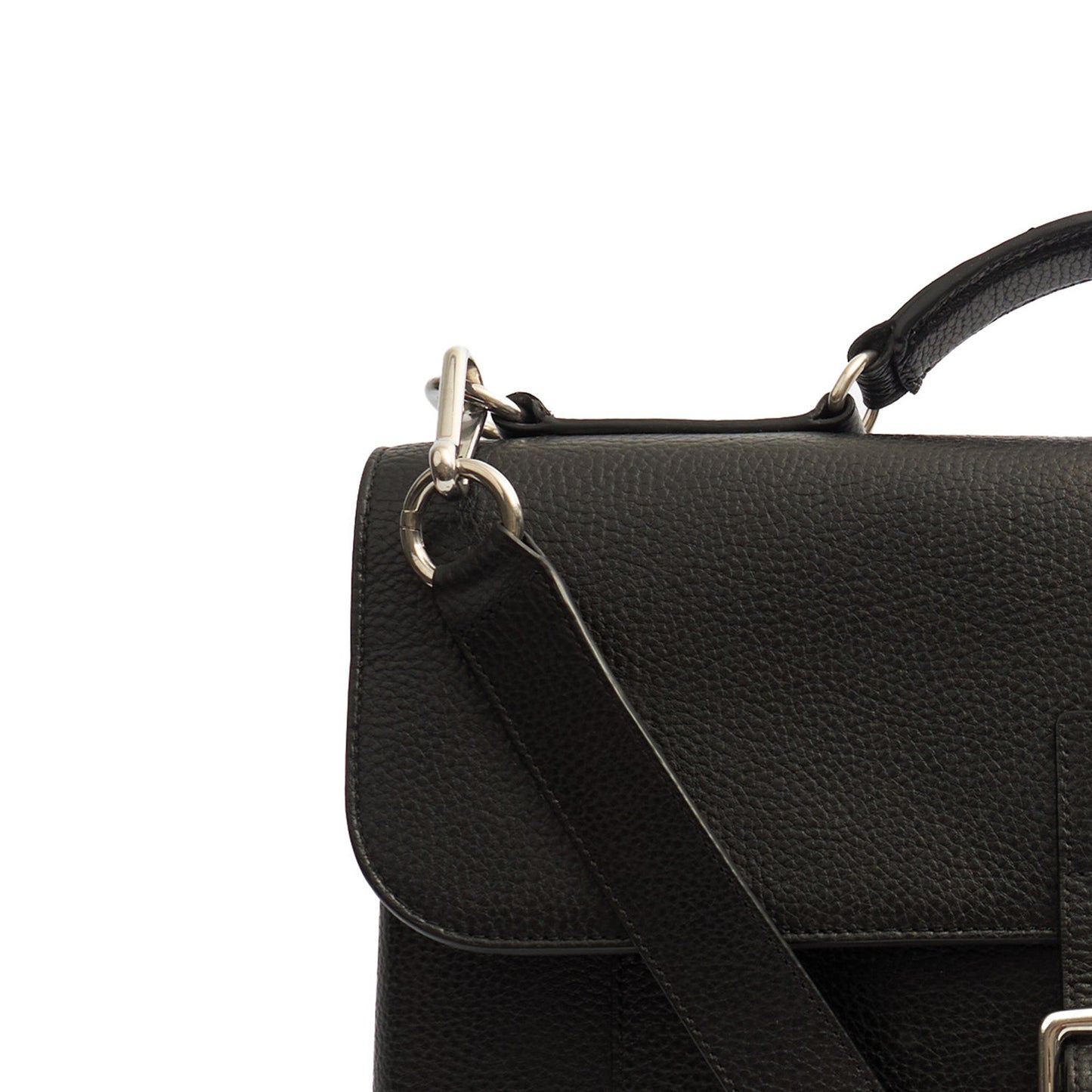 Mulberry Satchel Chiltern Satchel in Black, Leather — Detail View
