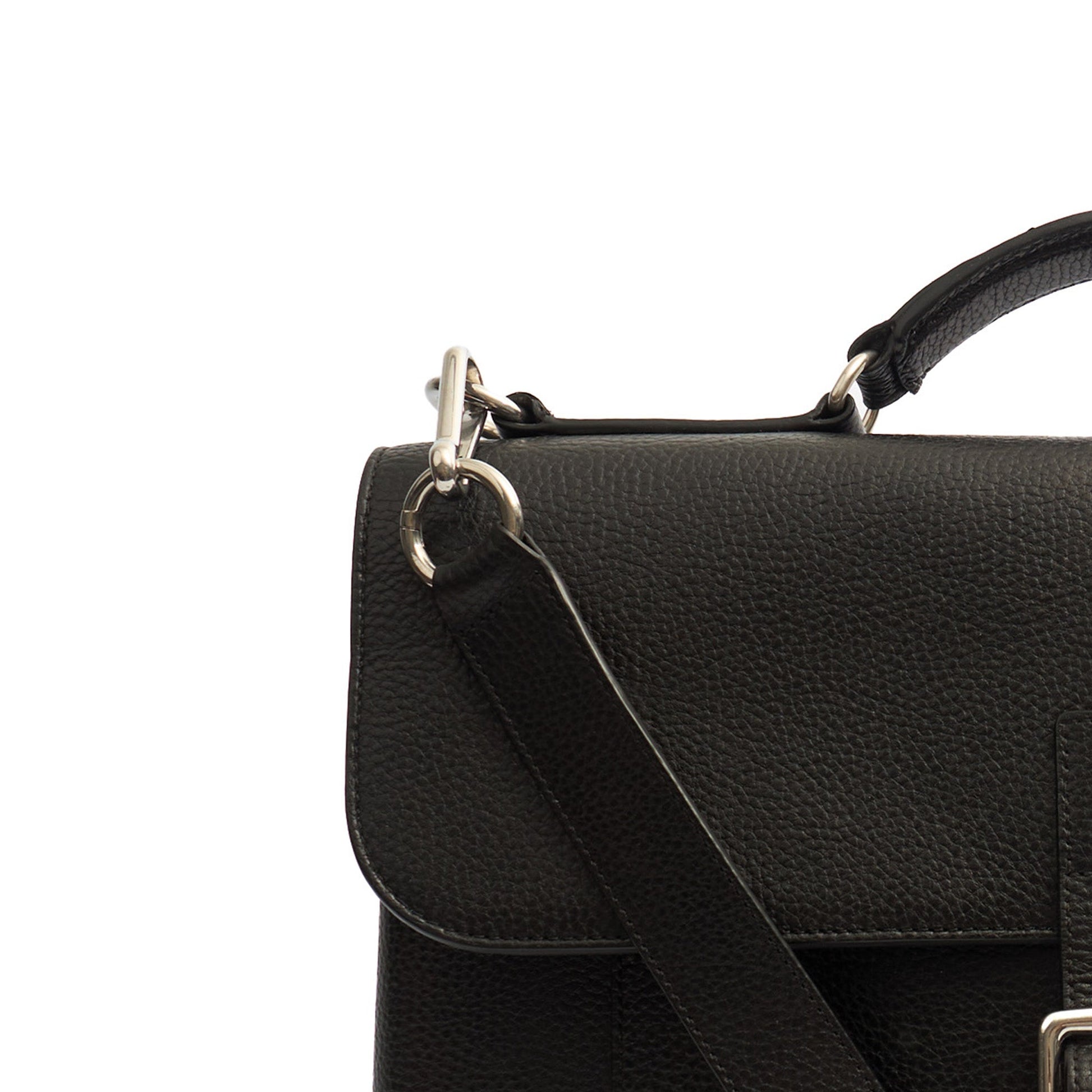 Mulberry Satchel Chiltern Satchel in Black, Leather — Detail View