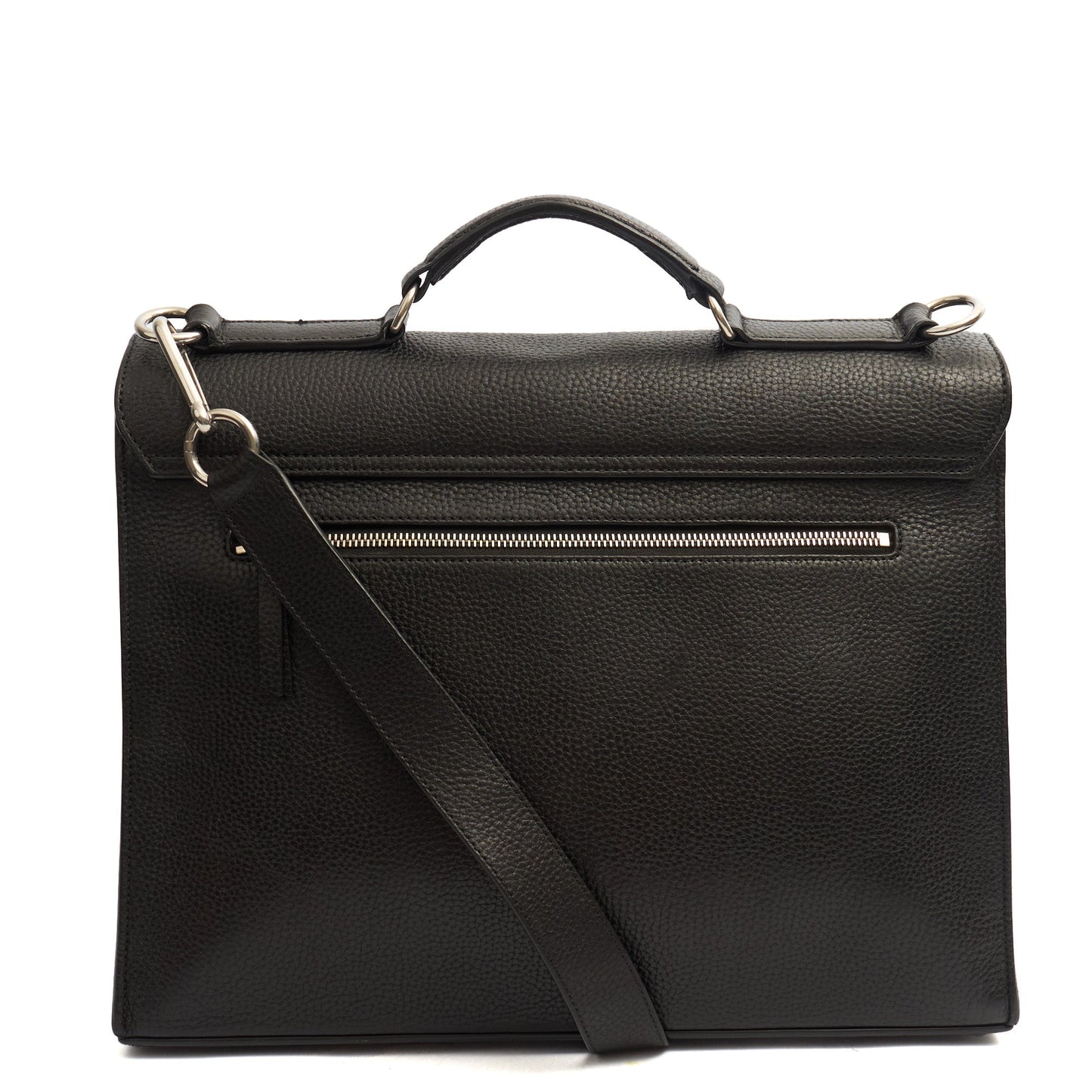 Mulberry Satchel Chiltern Satchel in Black, Leather — Back View
