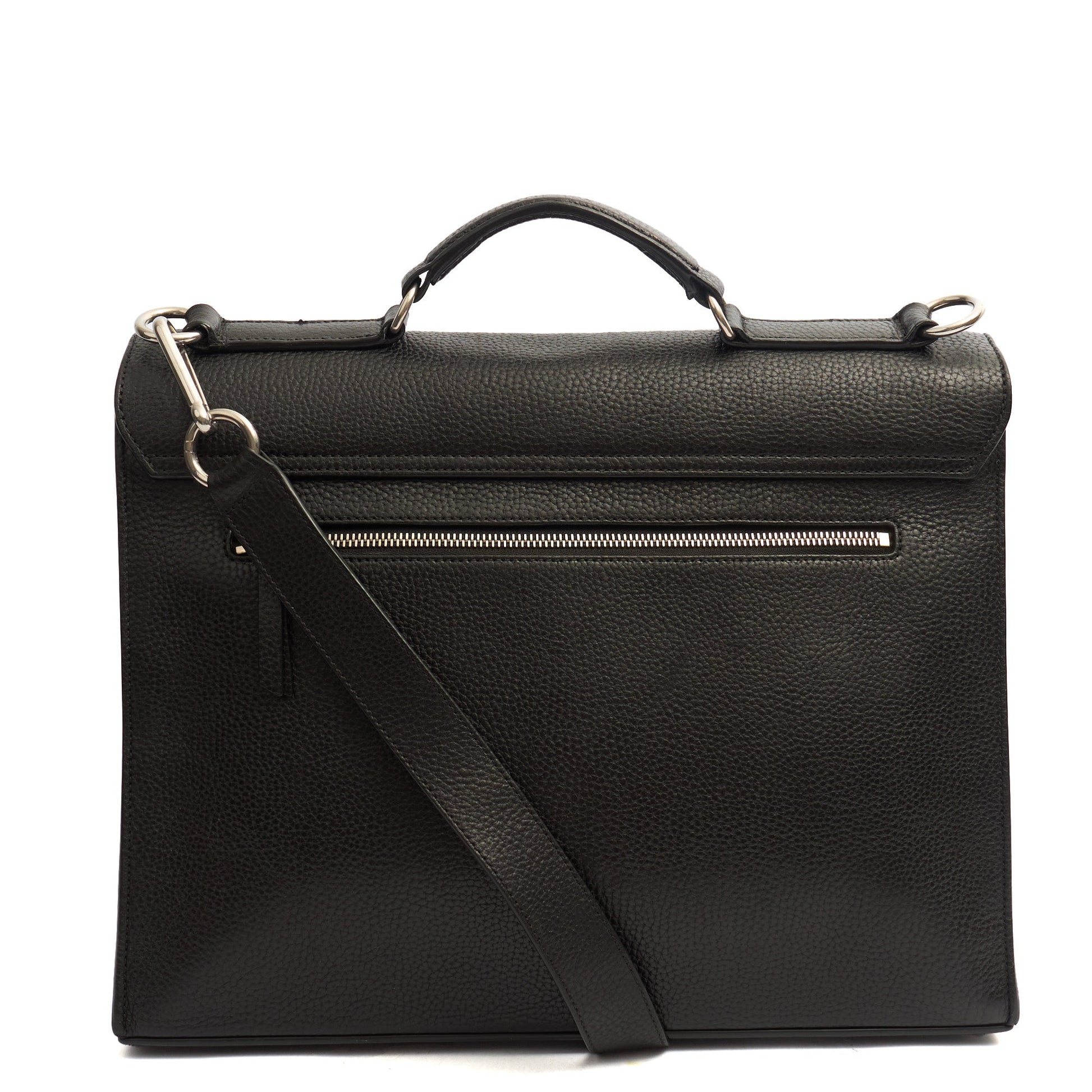 Mulberry Satchel Chiltern Satchel in Black, Leather — Back View