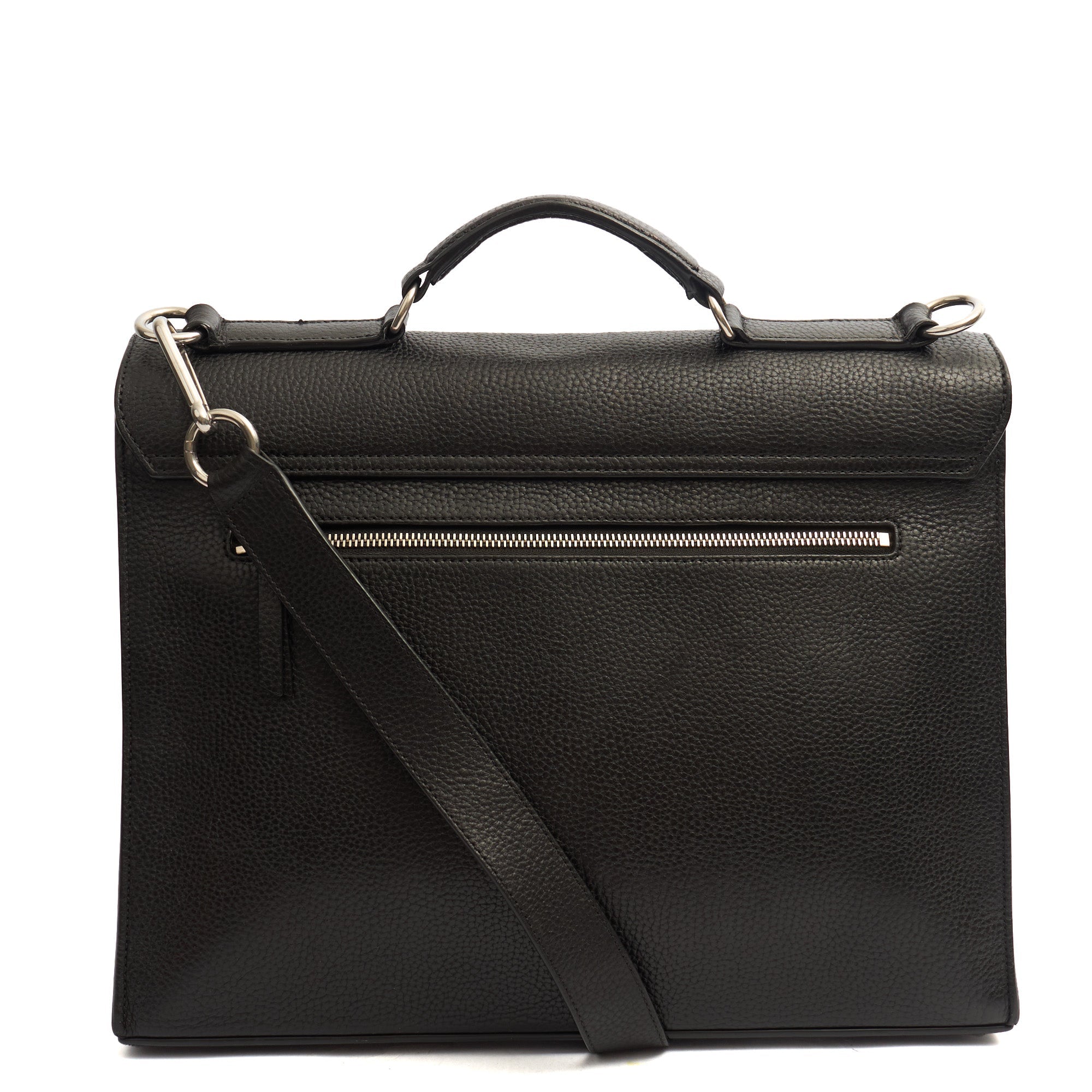 Mulberry Satchel Chiltern Satchel in Black, Leather — Back View