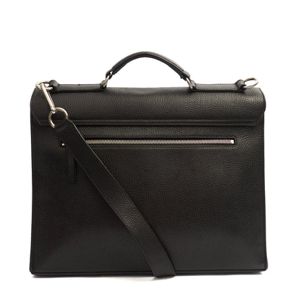 Mulberry Satchel Chiltern Satchel in Black, Leather — Back View