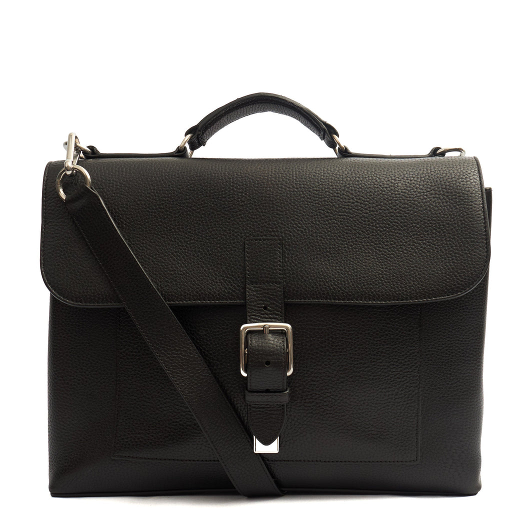 Mulberry Satchel Chiltern Satchel in Black, Leather — Front View