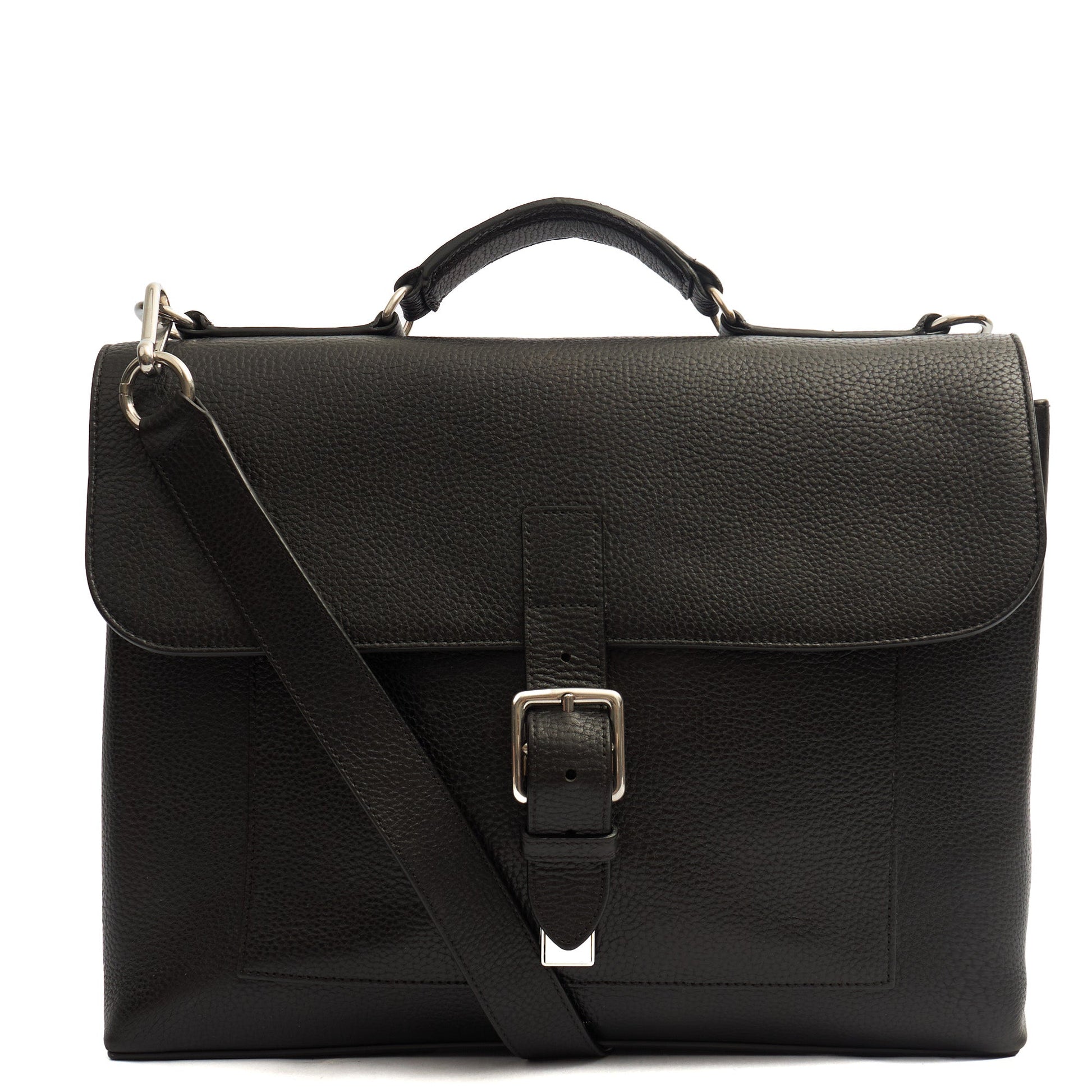Mulberry Satchel Chiltern Satchel in Black, Leather — Front View
