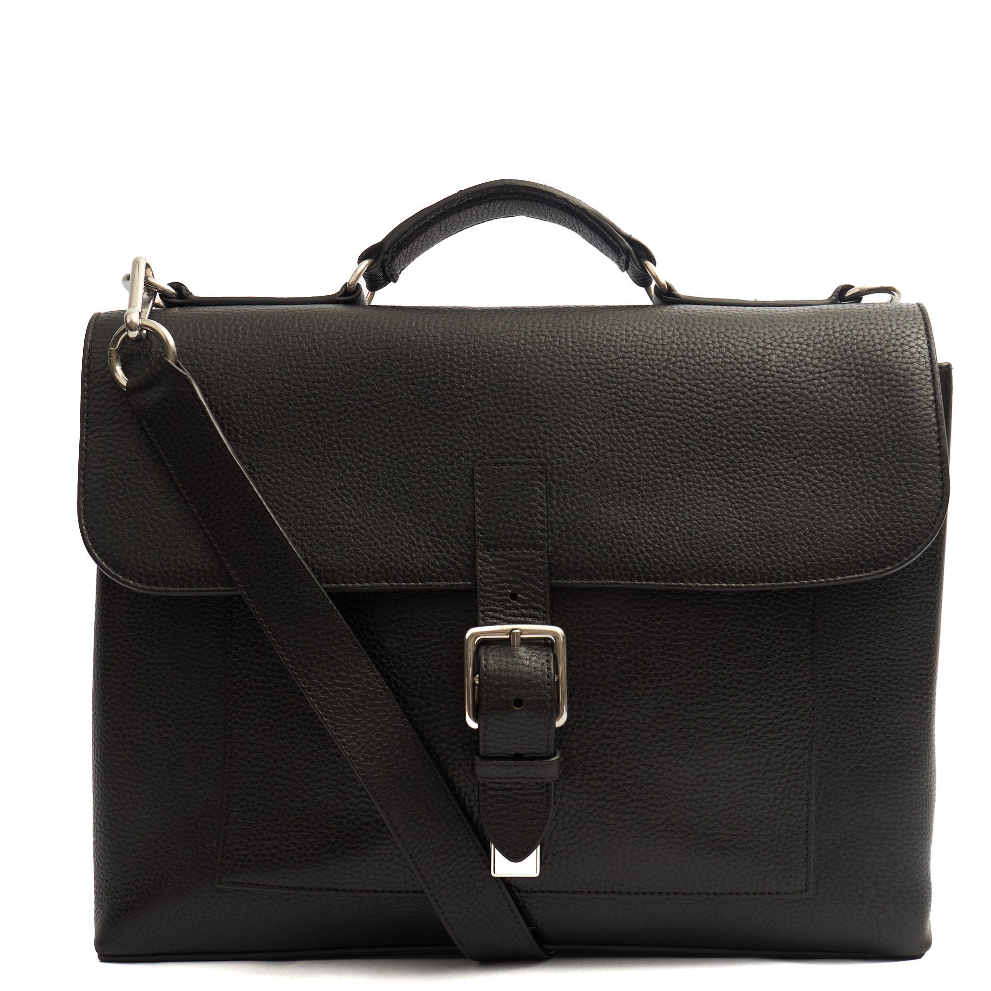 Mulberry Satchel Chiltern Satchel in Black, Leather — Front View