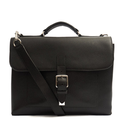 Mulberry Satchel Chiltern Satchel in Black, Leather — Front View
