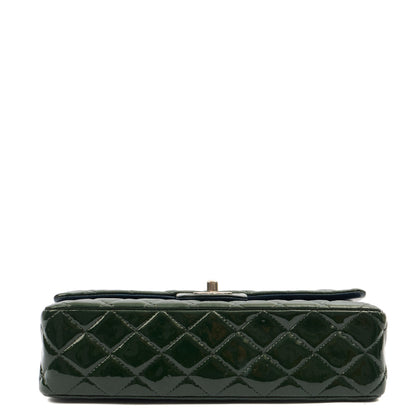 Chanel Shoulder Bag Classic Double Flap - Medium in Green, Patent Leather — Alternate View 22