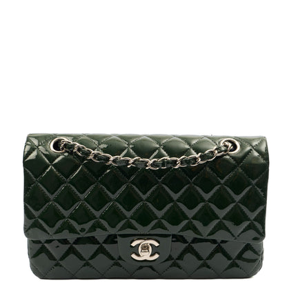 Chanel Shoulder Bag Classic Double Flap - Medium in Green, Patent Leather — Alternate View 19