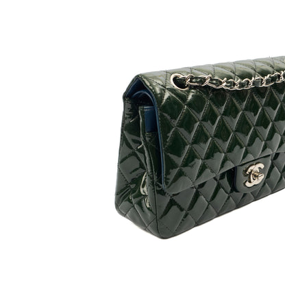 Chanel Shoulder Bag Classic Double Flap - Medium in Green, Patent Leather — Alternate View 25
