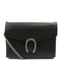 Gucci Clutch Dionysus Chain Wallet in Black, Leather — Front View
