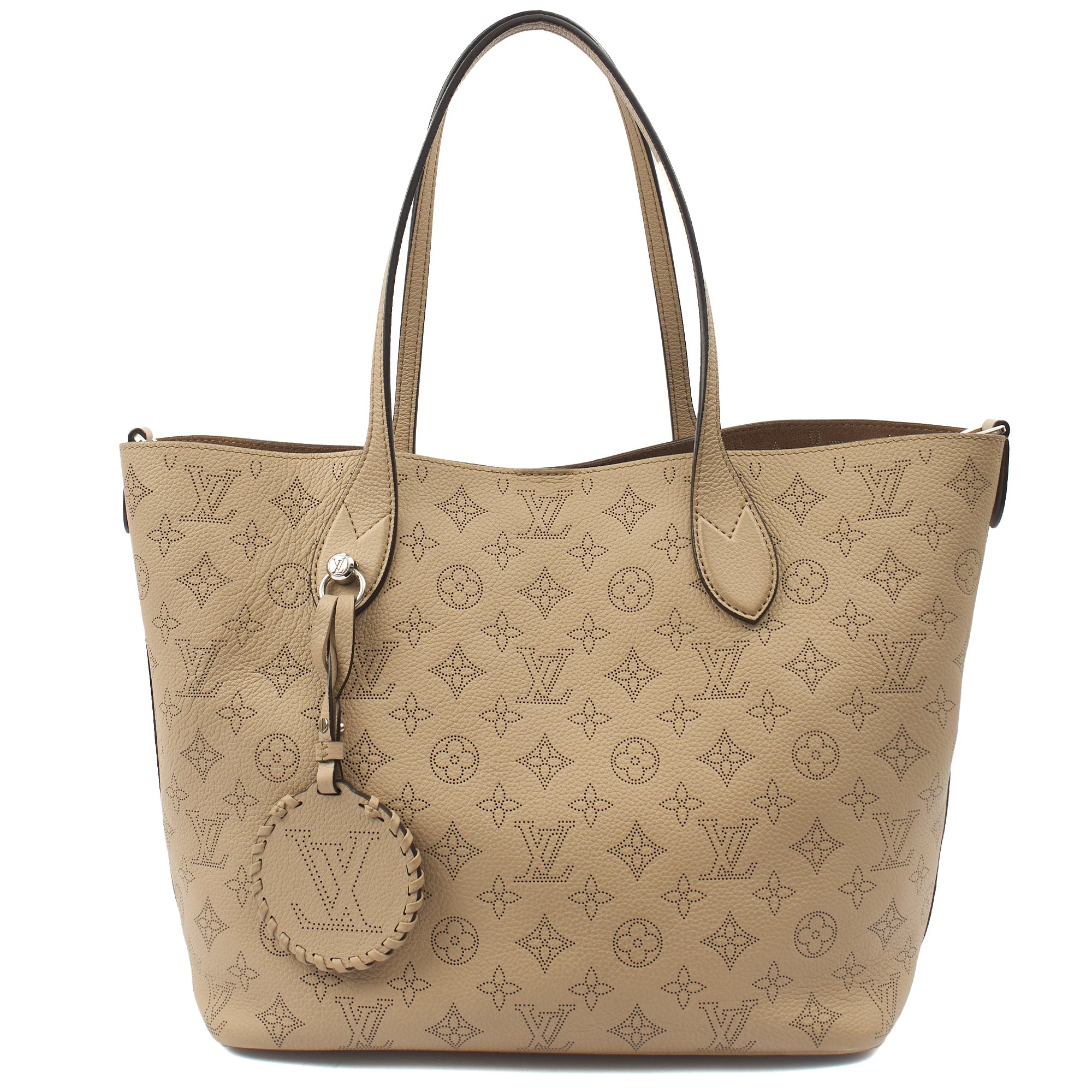 Louis Vuitton Tote Blossom MM Tote in Grey, Mahina Calfskin — Front View