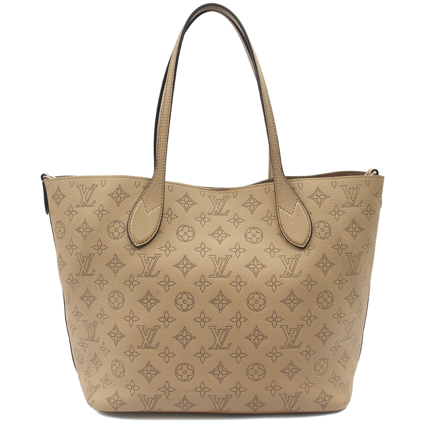 Louis Vuitton Tote Blossom MM Tote in Grey, Mahina Calfskin — Back View
