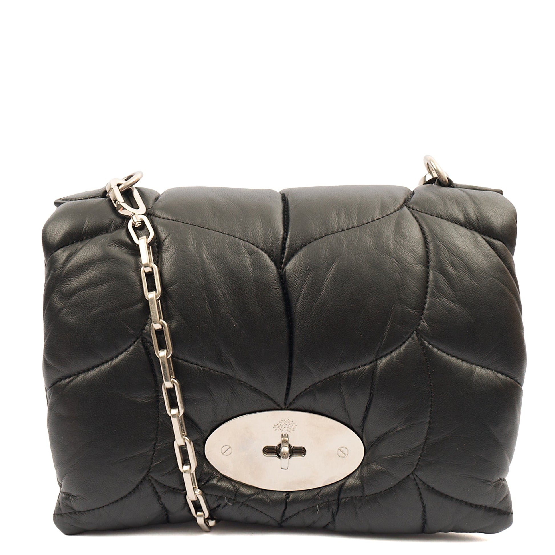 Mulberry Shoulder Bag Little Softie in Black, Calfskin Leather — Front View