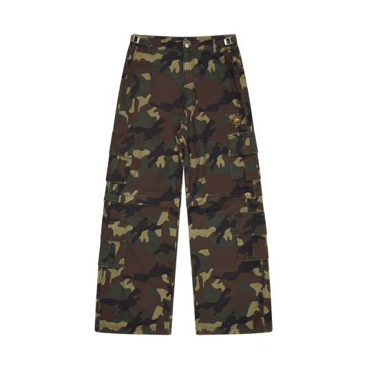 Broken Planet 2-In-1 Camo Cargo Pants/Shorts 'Camo Green' — XXS — Front View
