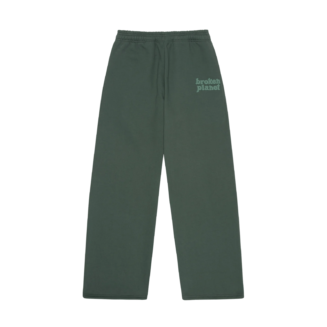Broken Planet Basics Straight Leg Sweatpants - Emerald Green — XXS — Front View