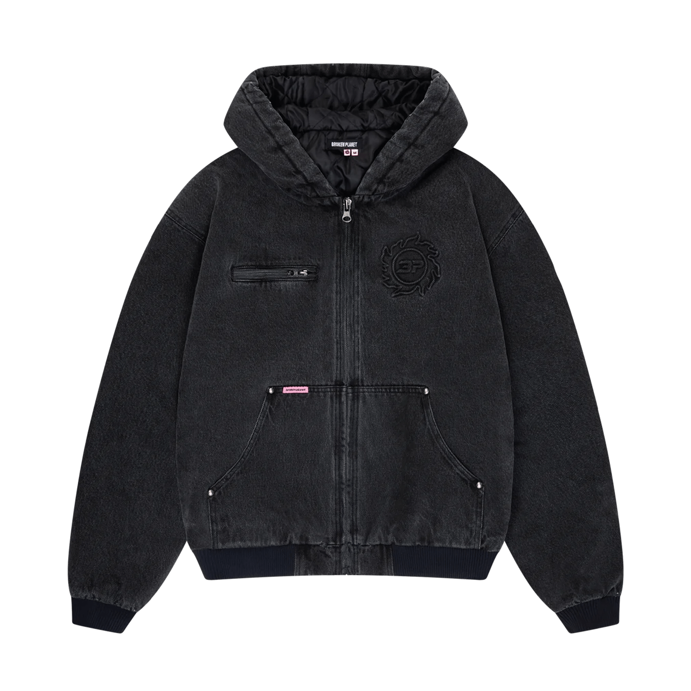Broken Planet Denim Workwear Jacket - Washed Midnight Black — XXS — Front View