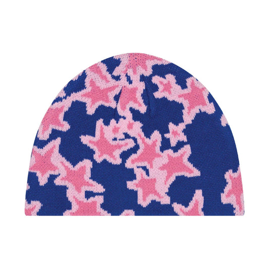 Broken Planet Pixel Star Beanie 'Cobalt Blue/Pink' — Side View