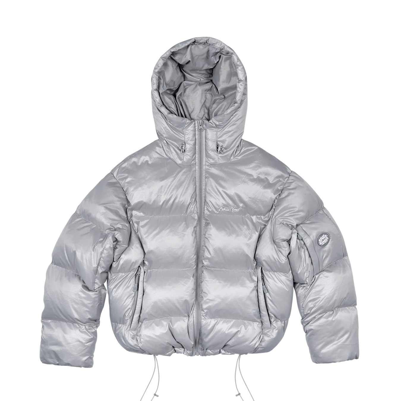 Broken Planet Puffer Jacket 'Silver' — XXS — Front View
