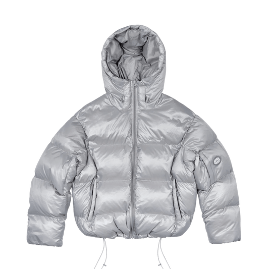 Broken Planet Puffer Jacket 'Silver' — XXS — Front View