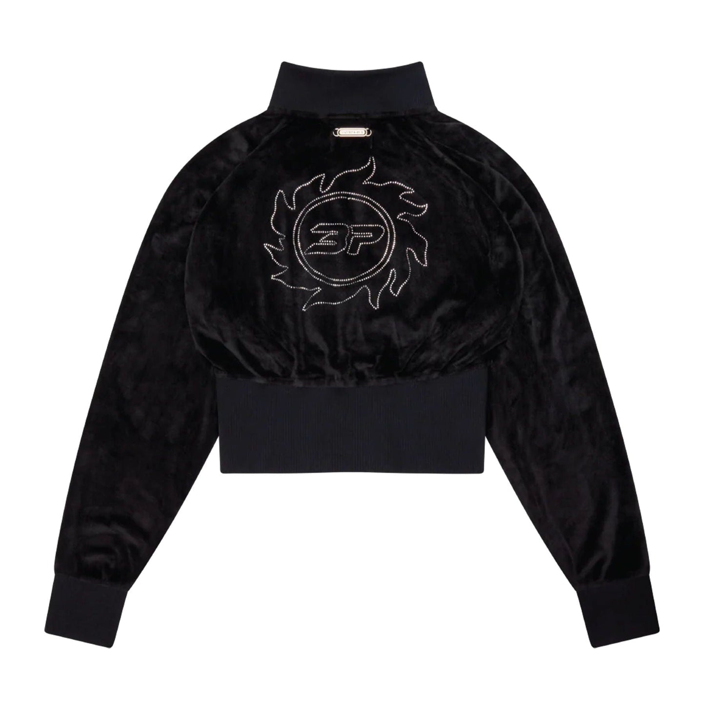 Broken Planet Star Girl Velour Track Jacket 'Midnight Black' — XXS — Side View