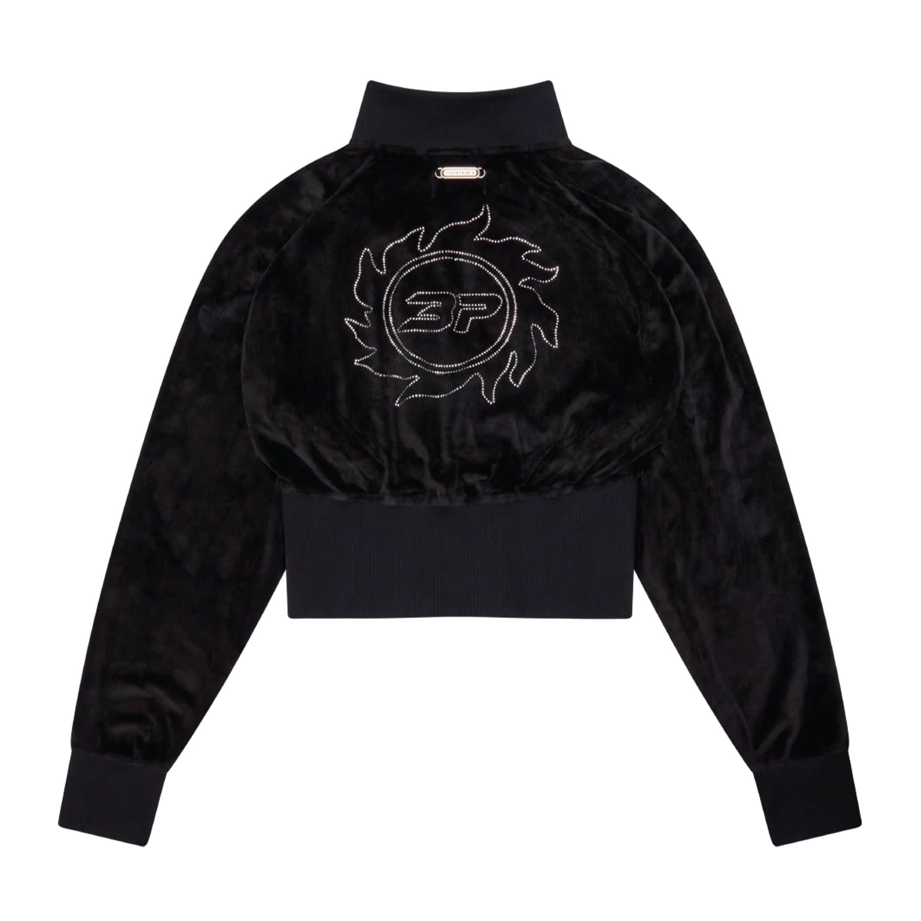 Broken Planet Star Girl Velour Track Jacket 'Midnight Black' — XXS — Side View