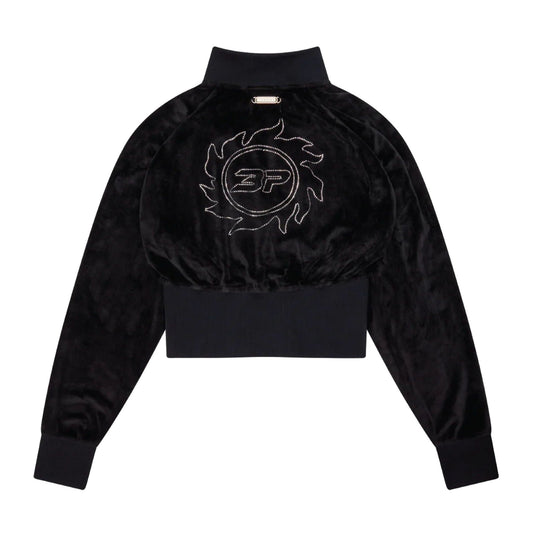 Broken Planet Star Girl Velour Track Jacket 'Midnight Black' — XXS — Side View
