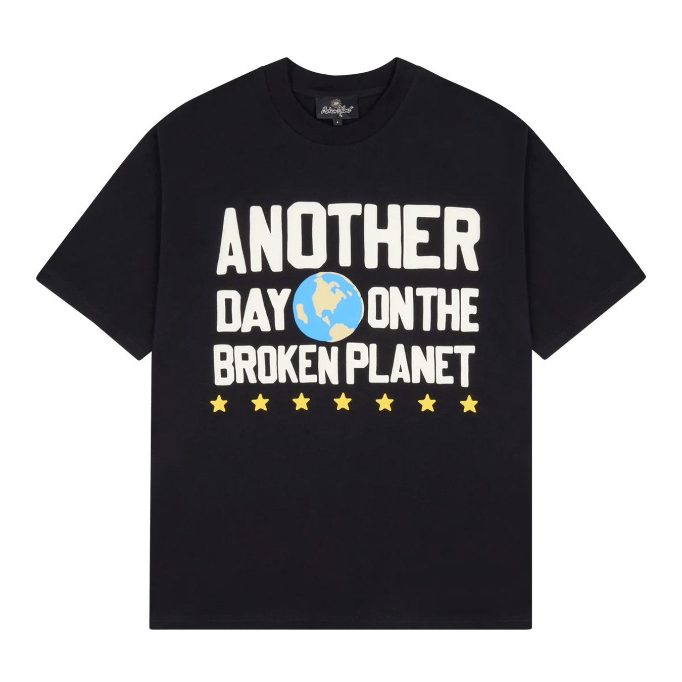 Broken Planet T-Shirt 'Another Day' - Midnight Black — XXS — Front View