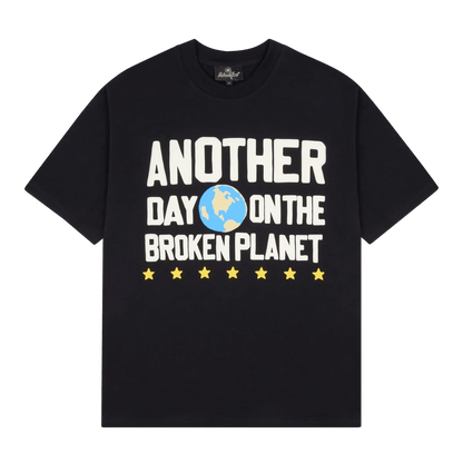 Broken Planet T-Shirt 'Another Day' - Midnight Black — XXS — Front View