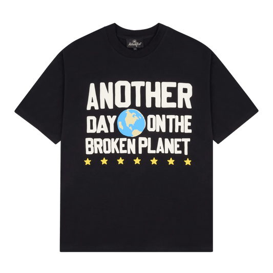Broken Planet T-Shirt 'Another Day' - Midnight Black — XXS — Front View