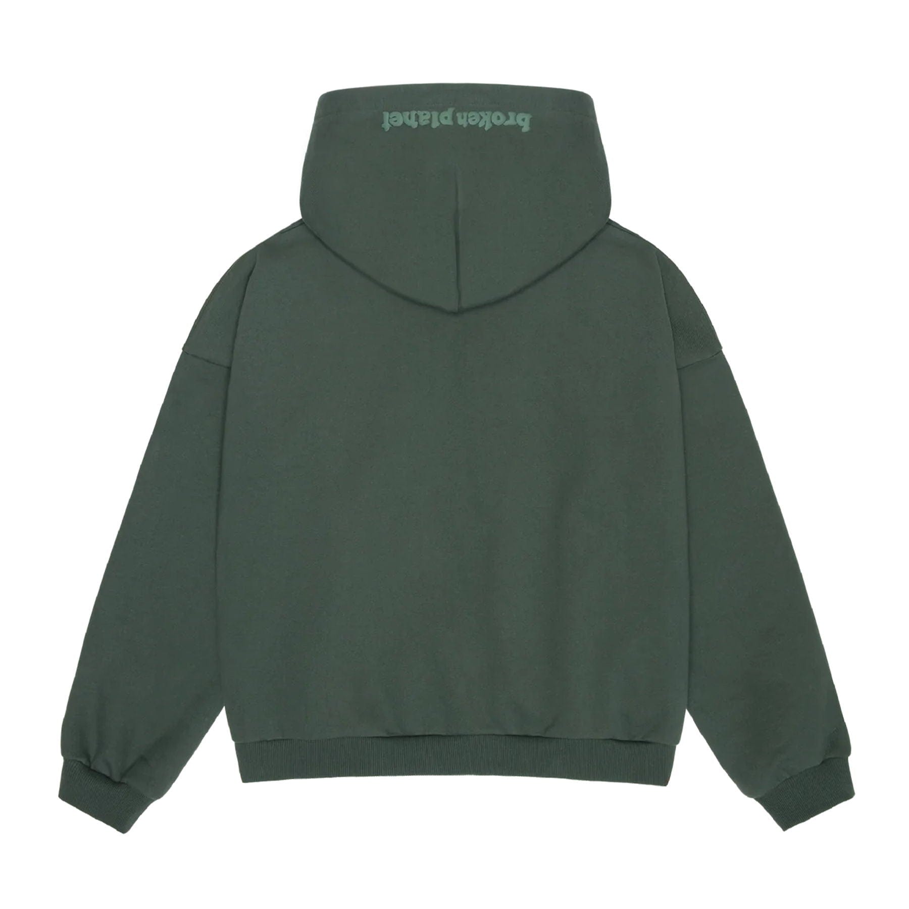 Broken Planet Zip Up Hoodie 'Emerald Green' — XXS — Side View