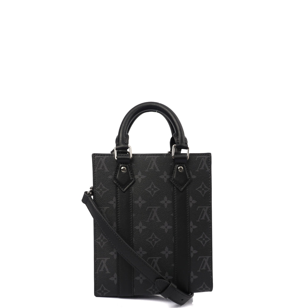 Louis Vuitton Tote Sac Plat in Monogram Eclipse, Canvas — Back View