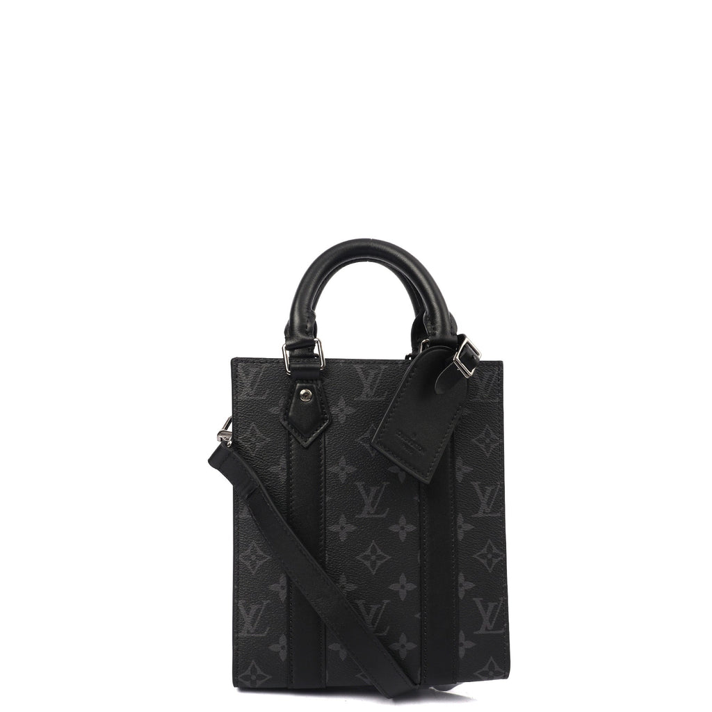 Louis Vuitton Tote Sac Plat in Monogram Eclipse, Canvas — Front View