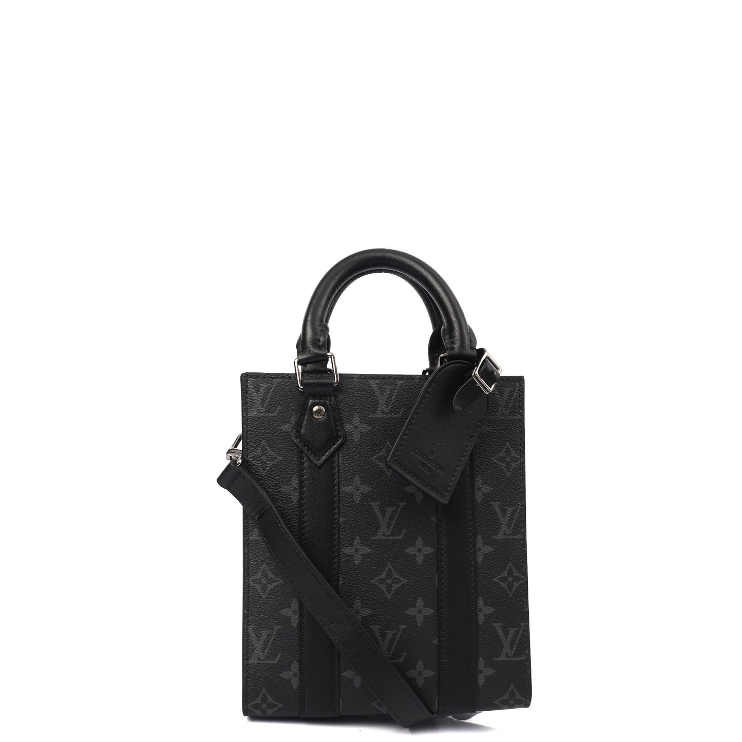 Louis Vuitton Tote Sac Plat in Monogram Eclipse, Canvas — Front View