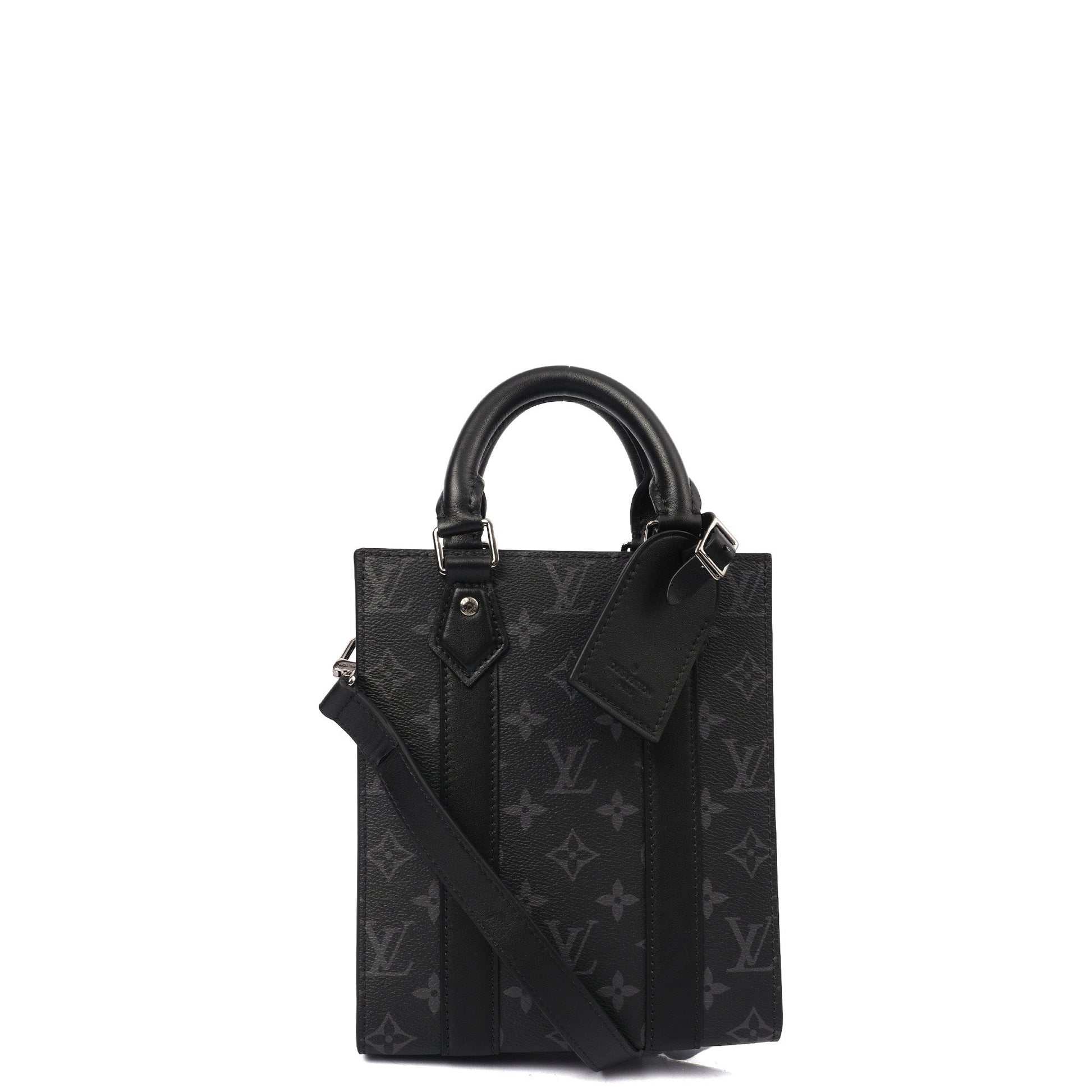Louis Vuitton Tote Sac Plat in Monogram Eclipse, Canvas — Front View