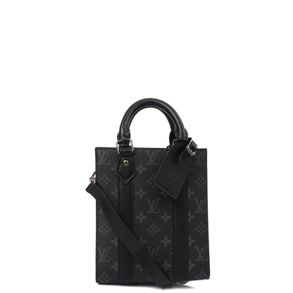 Louis Vuitton Tote Sac Plat in Monogram Eclipse, Canvas — Front View