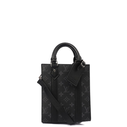 Louis Vuitton Tote Sac Plat in Monogram Eclipse, Canvas — Front View