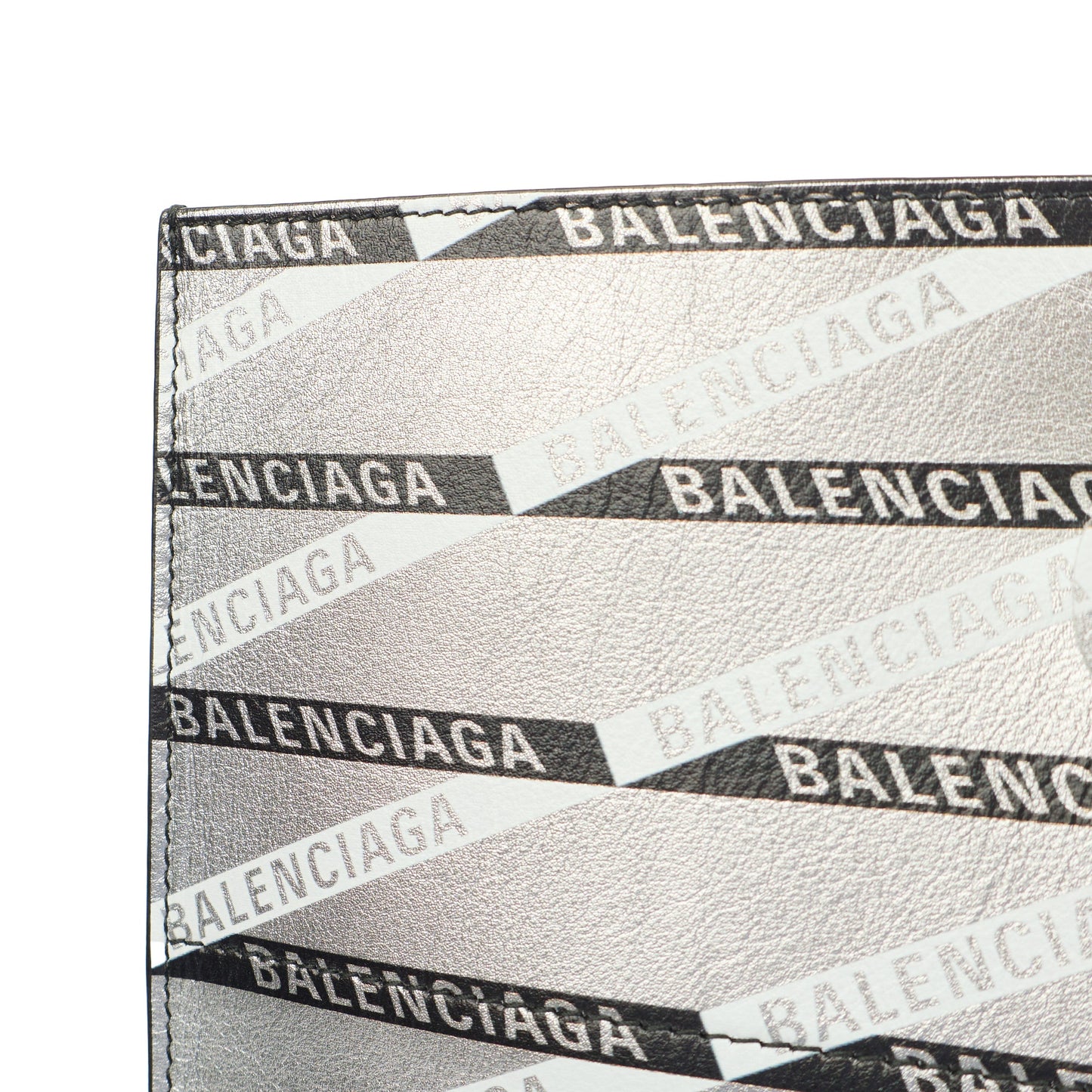 Balenciaga Clutch Supermarket Shopper in Metallic, Leather — Side View