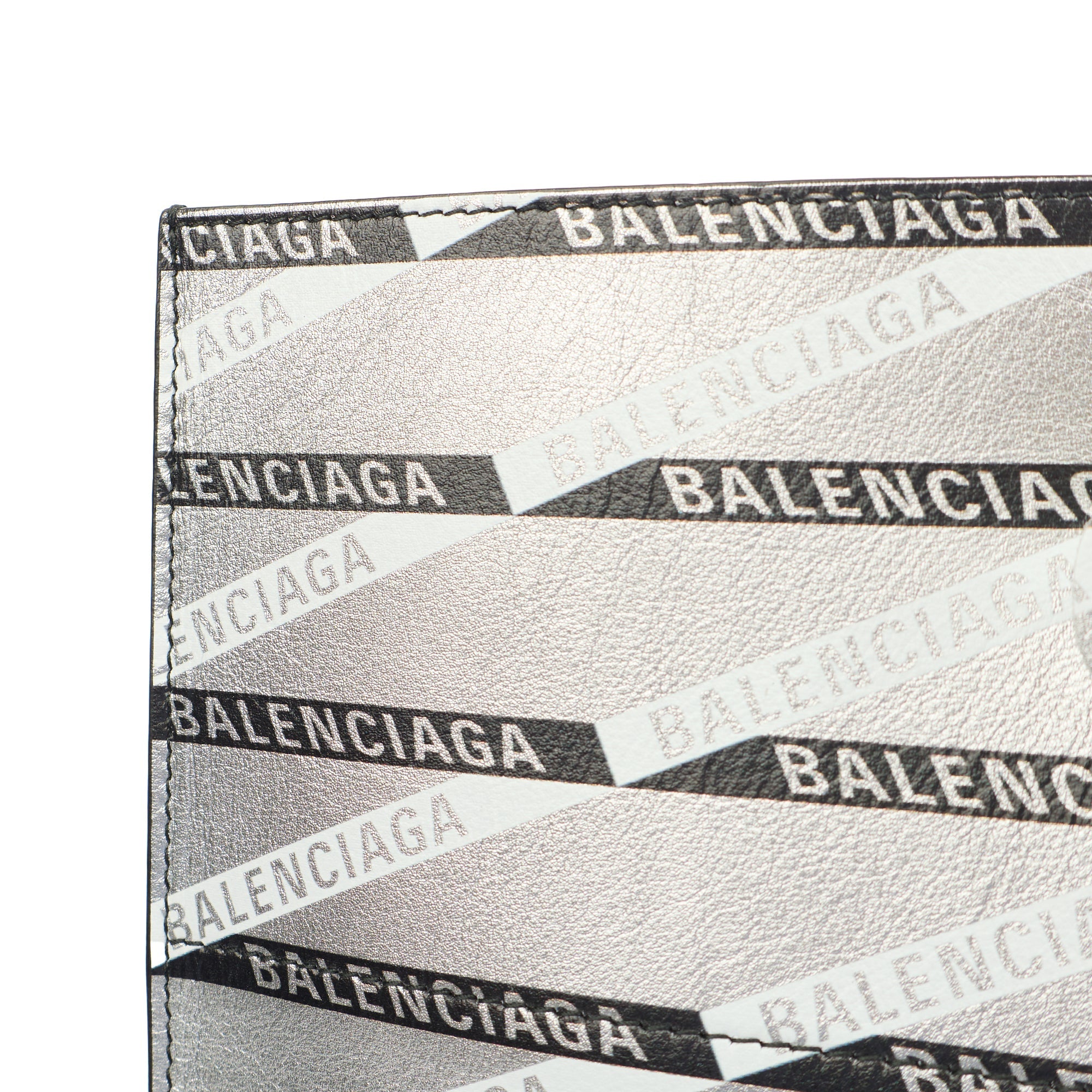 Balenciaga Clutch Supermarket Shopper in Metallic, Leather — Side View