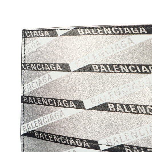 Balenciaga Clutch Supermarket Shopper in Metallic, Leather — Side View
