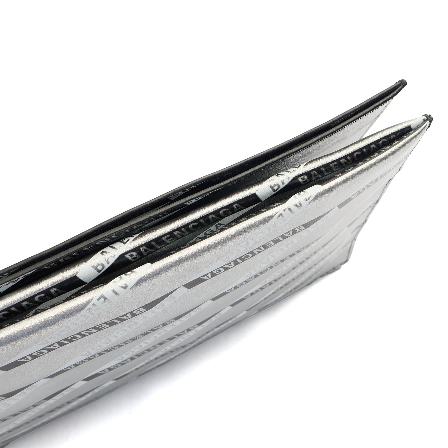Balenciaga Clutch Supermarket Shopper in Metallic, Leather — Detail View