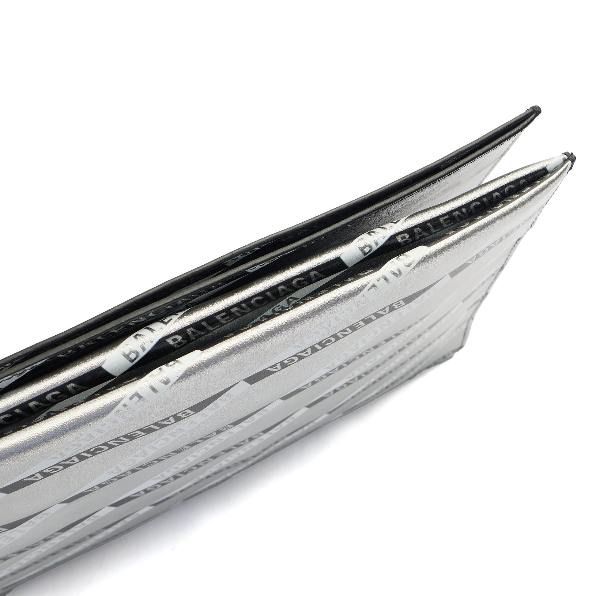 Balenciaga Clutch Supermarket Shopper in Metallic, Leather — Detail View
