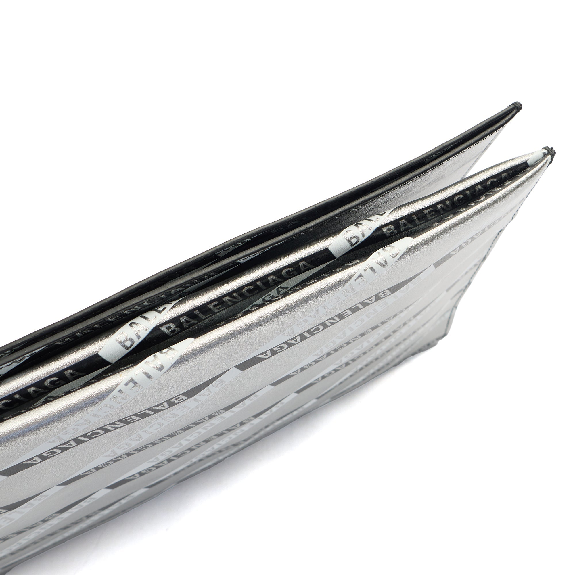 Balenciaga Clutch Supermarket Shopper in Metallic, Leather — Detail View
