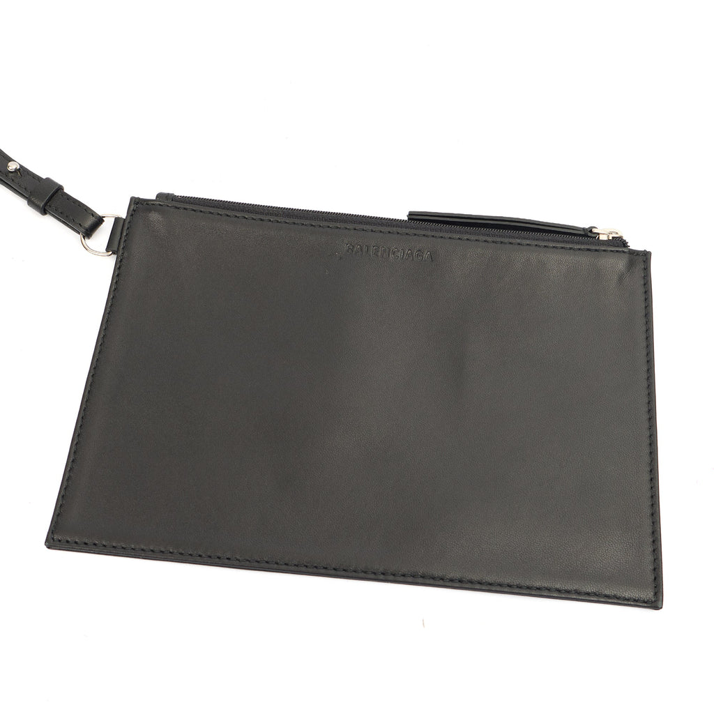Balenciaga Clutch Supermarket Shopper in Metallic, Leather — Lifestyle View