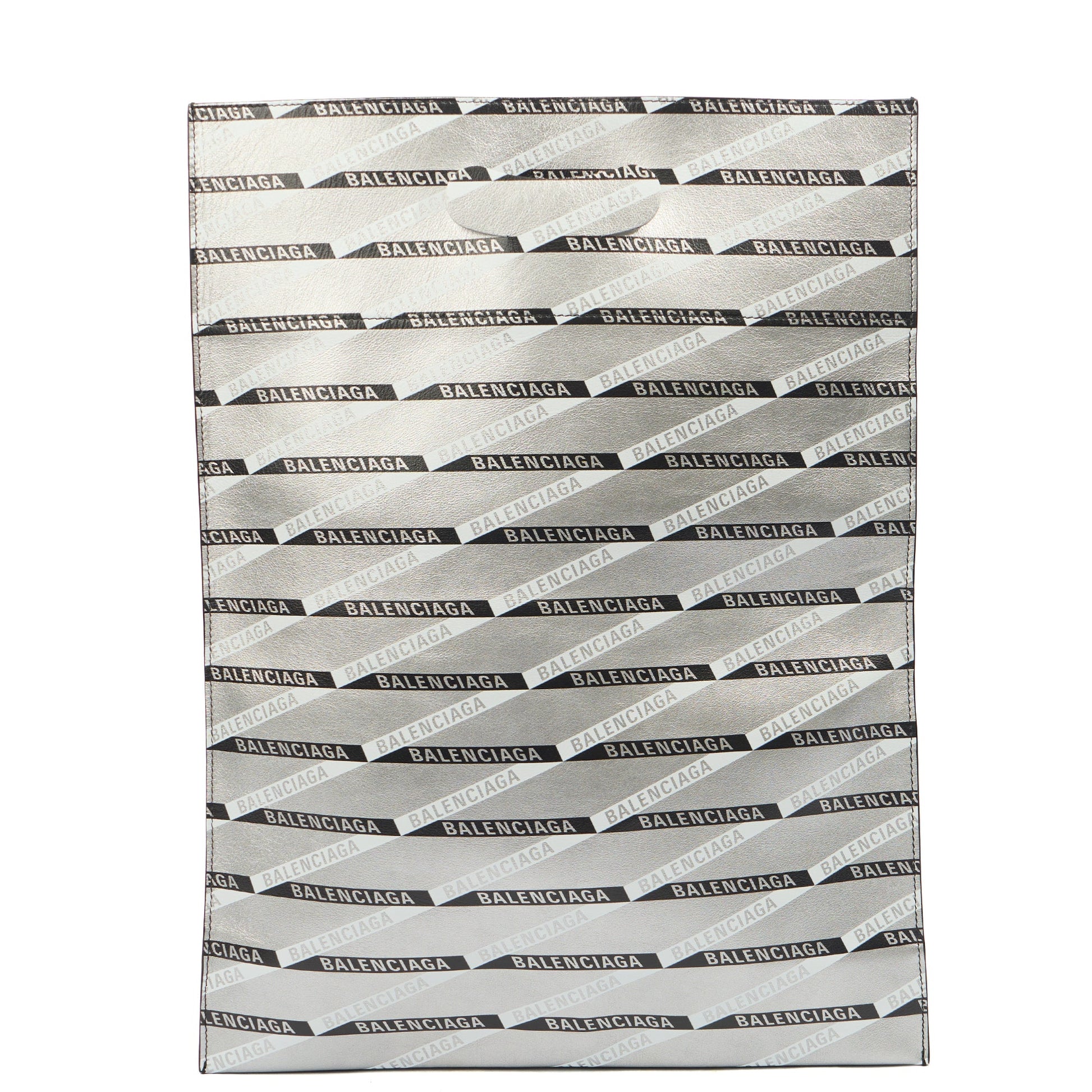 Balenciaga Clutch Supermarket Shopper in Metallic, Leather — Top View