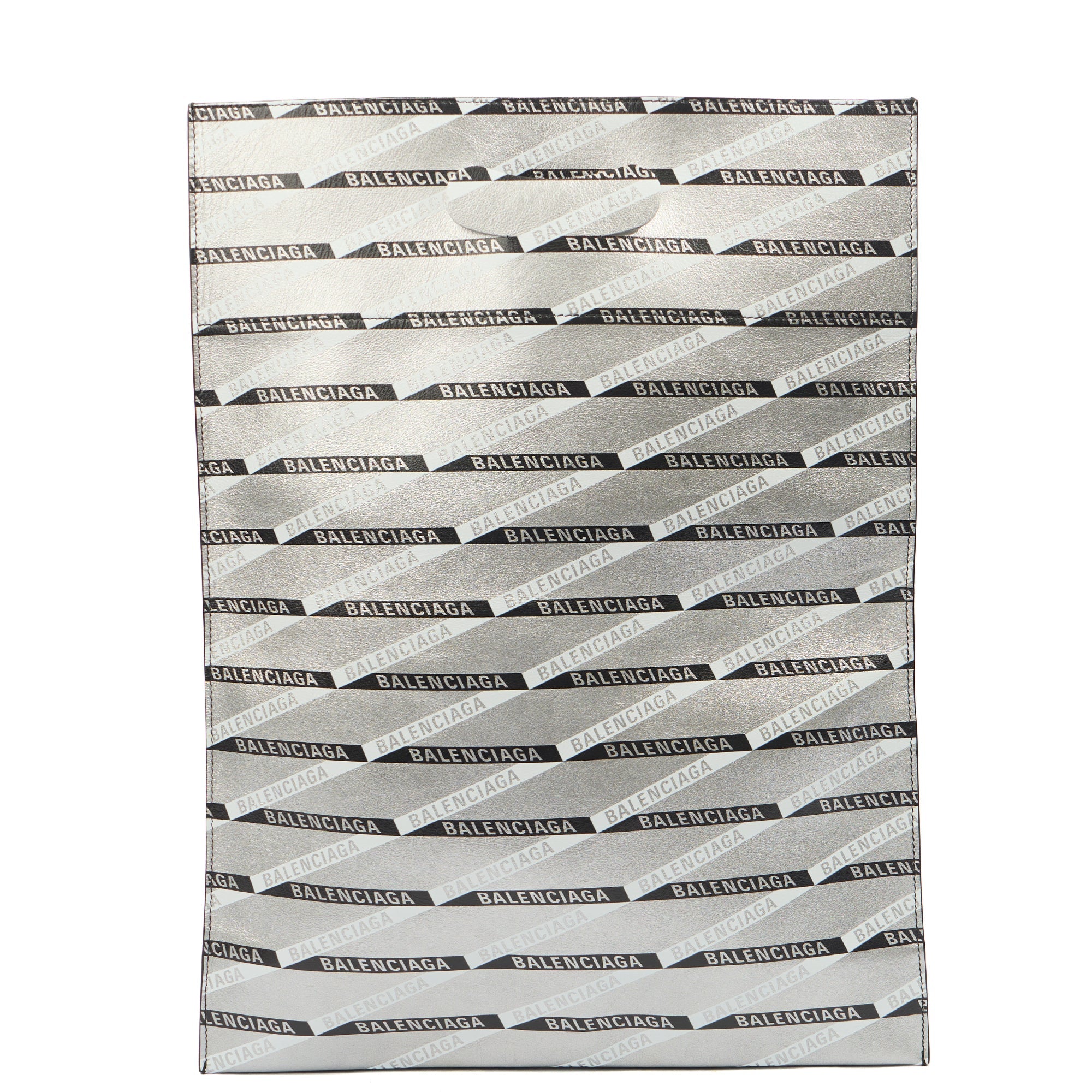 Balenciaga Clutch Supermarket Shopper in Metallic, Leather — Top View