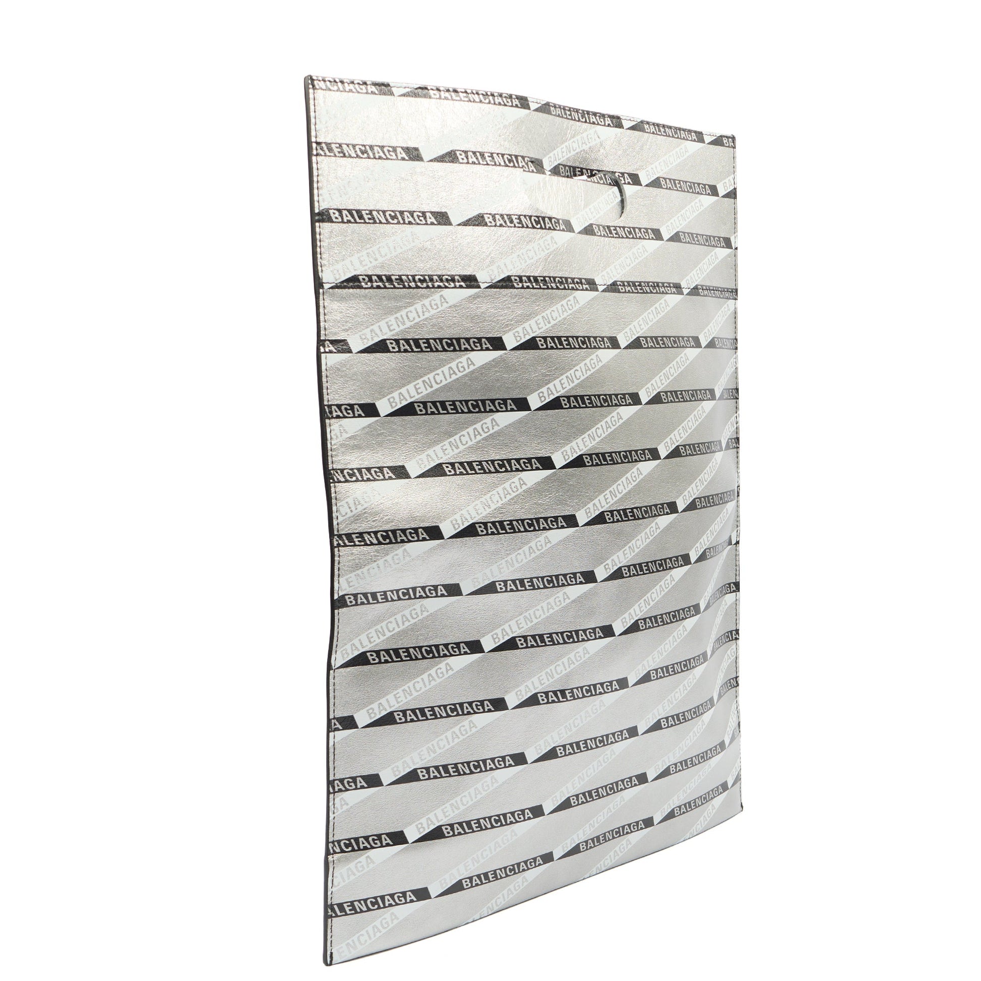 Balenciaga Clutch Supermarket Shopper in Metallic, Leather — Back View