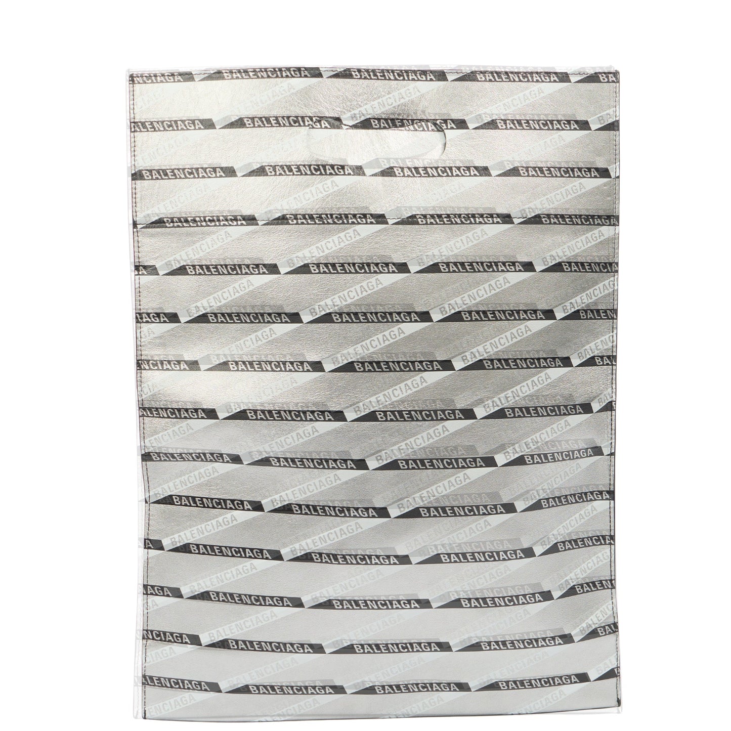 Balenciaga Clutch Supermarket Shopper in Metallic, Leather — Front View