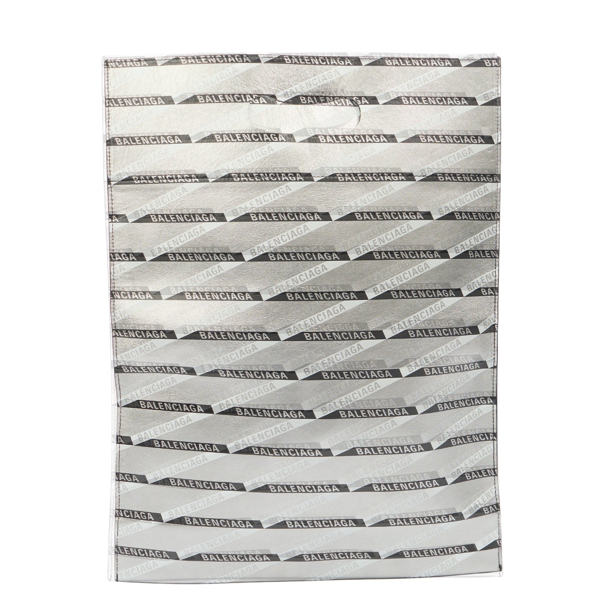 Balenciaga Clutch Supermarket Shopper in Metallic, Leather — Front View