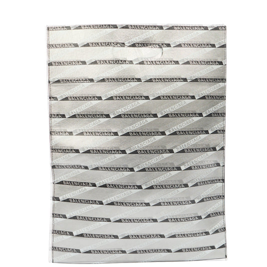 Balenciaga Clutch Supermarket Shopper in Metallic, Leather — Front View