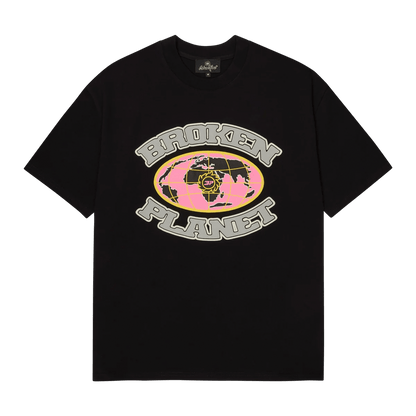 Broken Planet T-Shirt 'Grid' - Midnight Black — XXS — Front View